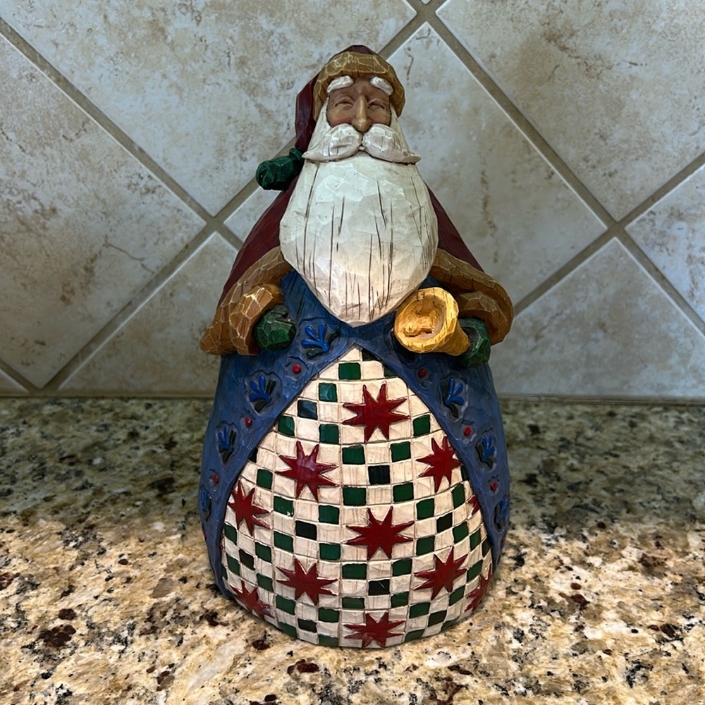 Jim Shore Heartwood Creek 9” Christmas Santa Bell Figurine #105534 - 2002